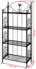 Suporte quadrado para planta / Preto