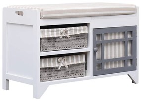 284080 vidaXL Banco de corredor 70x33,5x45 cm madeira de paulownia branco