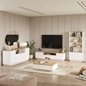 Conjunto de Mobiliário de Sala FR19 – Pinho Atlântico Branco – Diversa