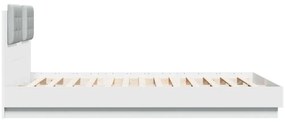 Estrutura cama c/ cabeceira 120x200 cm derivados madeira branco