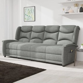 vidaXL Poltrona de massagens 4 lugares reclinável tecido cinza-claro