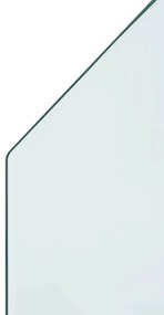 Placa de vidro para lareira hexagonal 80x50 cm