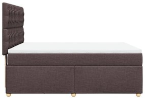 Cama com molas/colchão 140x190 cm tecido castanho-escuro