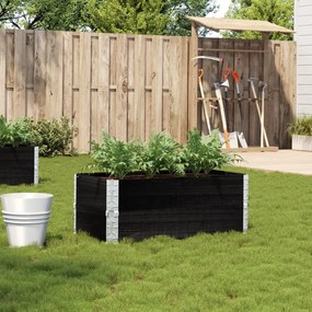vidaXL Vaso/floreira de jardim 100x50 cm madeira de pinho maciça preto