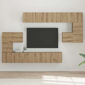 Conjunto de móvel de TV 10 pcs carvalho artisiano