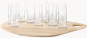 Copos de shot artesanais com tabuleiro em madeira de freixo Palette, conjunto de 11