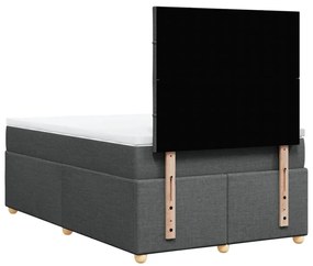 Cama boxspring com colchão 120x190 cm tecido cinzento-escuro