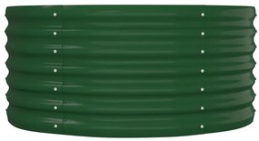 Canteiro elevado jardim 152x80x36 cm aço revestido a pó verde