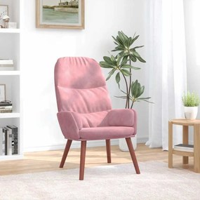 vidaXL Cadeira de descanso veludo rosa