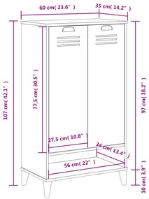 Sapateira VIKEN derivados de madeira cinzento antracite