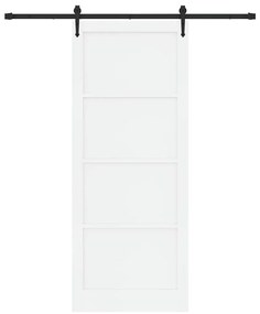 Porta de Correr vidaXL com Conjunto de Hardware Branco 93x232 cm Madei