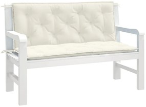 Almofadões banco jardim 2pcs 120x50x7cm mesclado creme