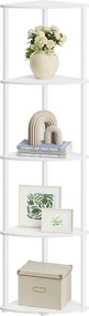 Estante de canto com 5 prateleiras 38,3 x 27 x 139 cm Branco 