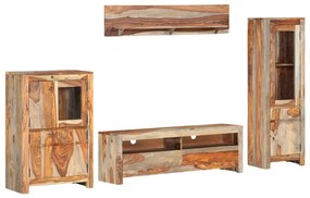 vidaXL 4 pcs conjunto unidades de TV madeira maciça