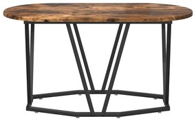 Mesa de Centro em Carvalho Defumado 80x40x40,5 cm em Madeira e Metal