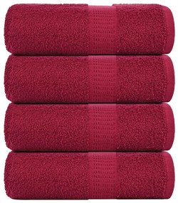 vidaXL Toalhas de bidé FROGN 4 pcs 30x50 cm 360 g/m² bordô