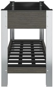 Canteiro elevado jardim c/ prateleira 100x50x75 cm WPC cinzento