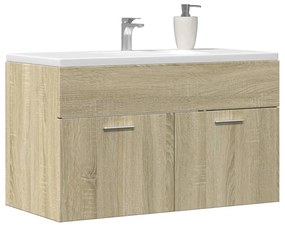 vidaXL Móvel p/ lavatório 90x38,5x46 cm deriv. madeira carvalho sonoma