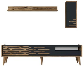Móvel TV Valensiya – Nogueira Antracite – 180x35x45 cm