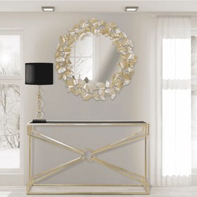 ESPELHO FOLHAS REDONDO Ø 87X2,5 CM DOURADO