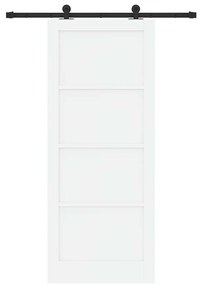 Porta Deslizante com Conjunto de Ferragens 'ORKDAL'Branco em Madeira S