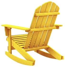 Cadeira Adirondack de baloiçar p/ jardim abeto maciço amarelo