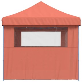 Tenda p/ festas pop-up dobrável 3 paredes laterais terracotta