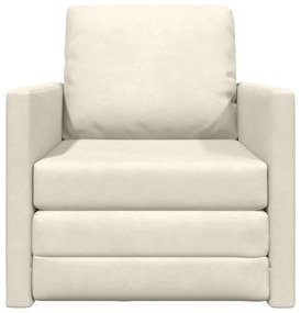 Sofá-cama 2-em-1 Creme 74x77x81 cm Veludo