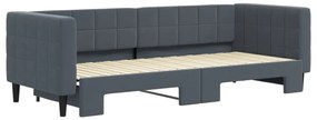 Sofá-cama com gavetão 80x200 cm veludo cinzento-escuro