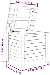 Caixa de arrumação c/ tampa RANA 60x49x54cm pinho maciço branco