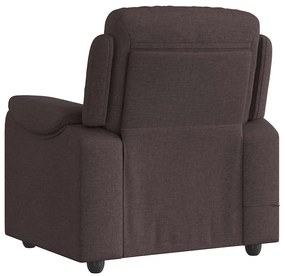 Poltrona de massagens reclinável tecido castanho-escuro