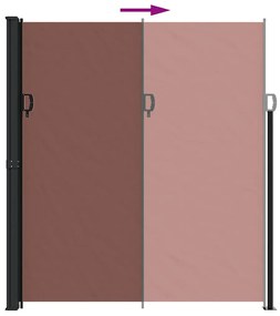 Toldo lateral retrátil 220x600 cm castanho