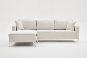 Sofá de Canto Berlin – Creme Dourado – 258x83x181 cm