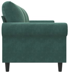 Sofá de 3 lugares 180 cm veludo verde-escuro