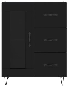 Armário alto 69,5x34x180 cm derivados de madeira preto