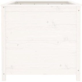 Canteiro elevado de jardim 119,5x82,5x78 cm pinho maciço branco