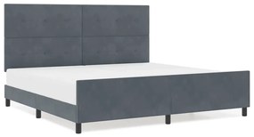 Cama vidaXL Cinza Escuro 200x200 cm Veludo