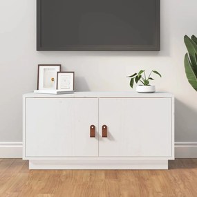 vidaXL Móvel de TV 80x34x40 cm madeira de pinho maciça branco