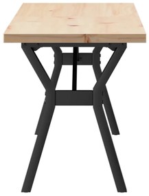 Mesa de centro estrutura em Y 160x40x45,5cm pinho/aço