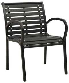 Cadeiras de jardim 2 pcs aço e WPC preto