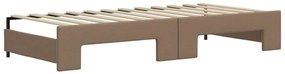 Sofá-cama com gavetão e colchões 90x200cm artificial cappuccino