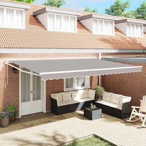 vidaXL Toldo Retrátil Automático Cinza 500x300 cm