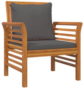 5 pcs conjunto lounge de jardim c/ almofadões acácia maciça