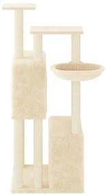Árvore para gatos c/ postes arranhadores sisal 122 cm cor creme