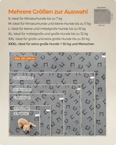 Manta para cães 229 x 203 cm (C x L), adequada para pessoas e cães de tamanho extragrande cinzento