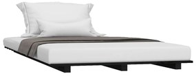 Estrutura de cama 75x190 cm madeira de pinho maciça preto