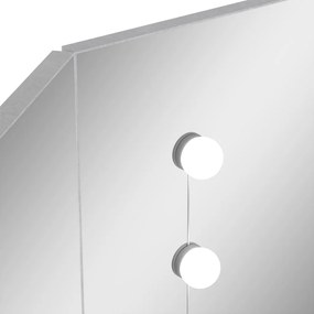 Toucador de canto com LED 111x54x141,5 cm cinzento cimento