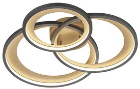 Candeeiro de teto design preto com LED regulável em 3 etapas - Joran Design