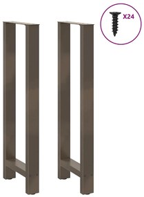Pés de mesa de bar em aço natural, 2 peças, 50x (110-111) cm, aço