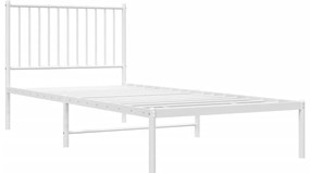 Estrutura de cama com cabeceira 90x200 cm metal branco